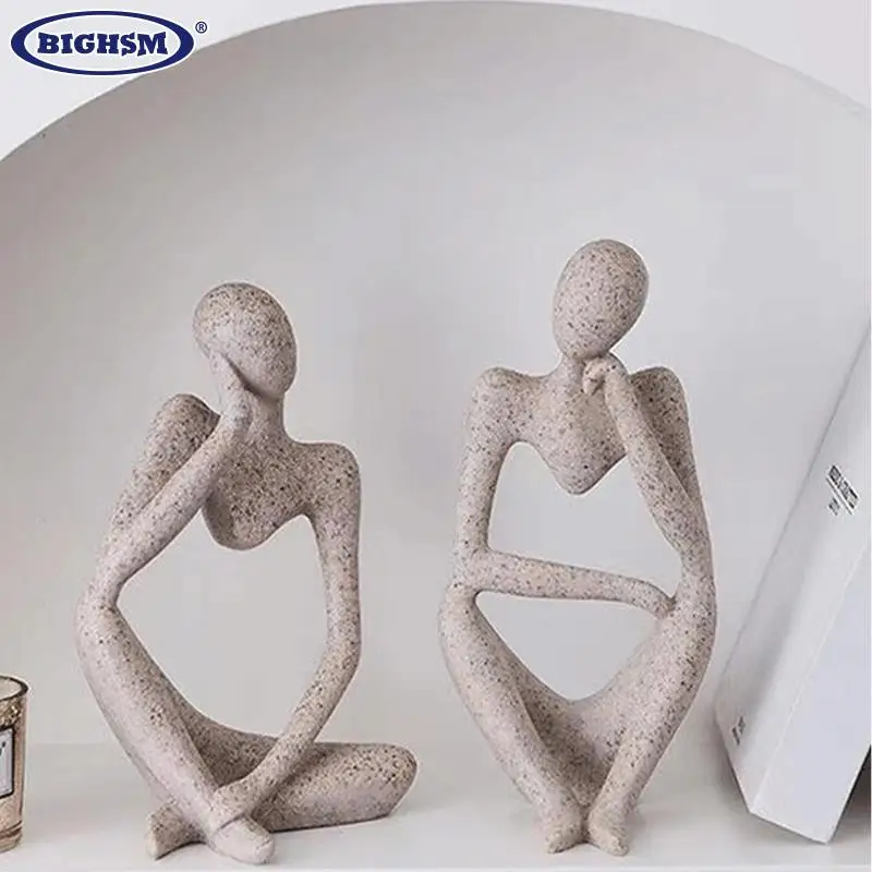 

Thinker Statue Abstract Figure Sculpture Small Ornaments Resin Statue Home Crafts Home Decoration Modern Figurines Interior