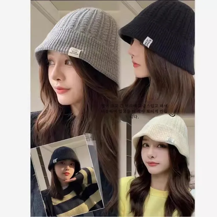 Шерстяная шапка Muj с принтом женская осенне-зимняя теплая вязаная рыбацкая