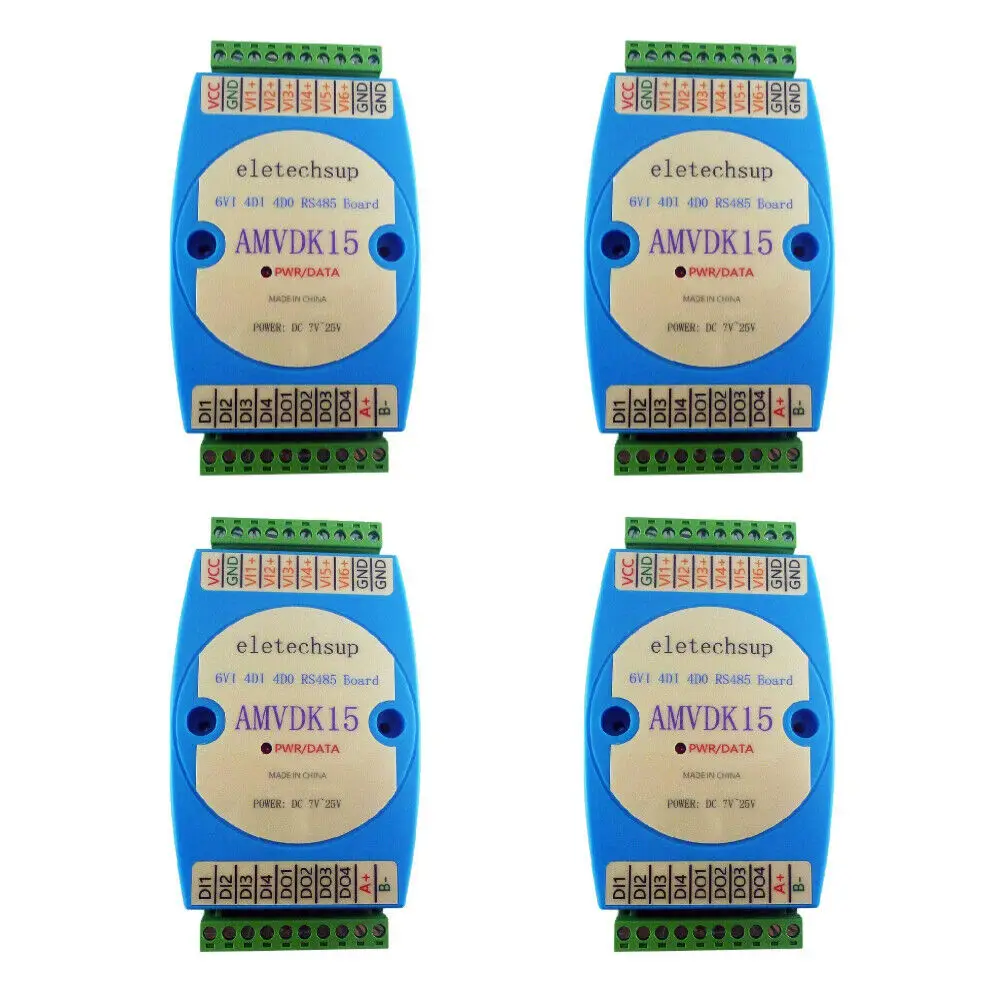 

3IN1 6VI-4DI-4DO 300mA NPN 0-5V 0-10V VI DI-DO RS485 IO for Temperature Humidity