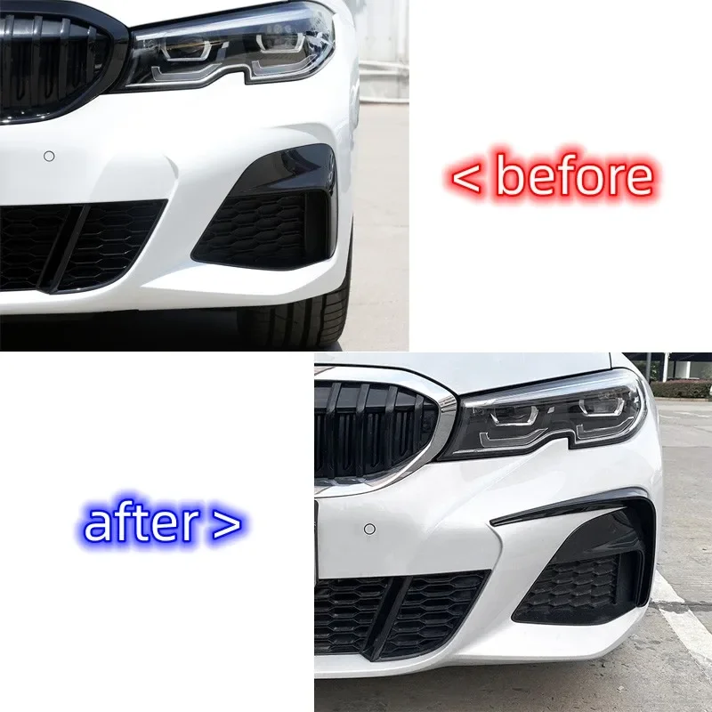 Фото 2019-2021 Для BMW G20 G28 318i 320i 325i 330i 330d 330e Передний спойлер бампера, накладка противотуманной фары, решетка радиатора, обвес №2
