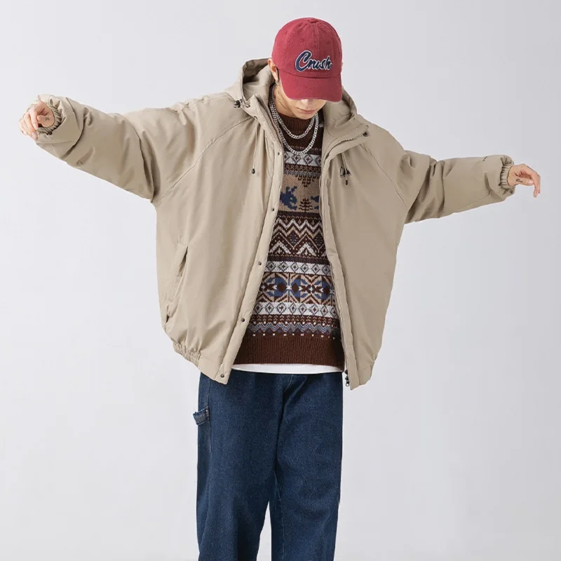 Japanese Fashion Outdoor Hooded Cotton Padded Jacket for Men In Winter, New Functional Windproof Couple's Cotton Padded Jacket