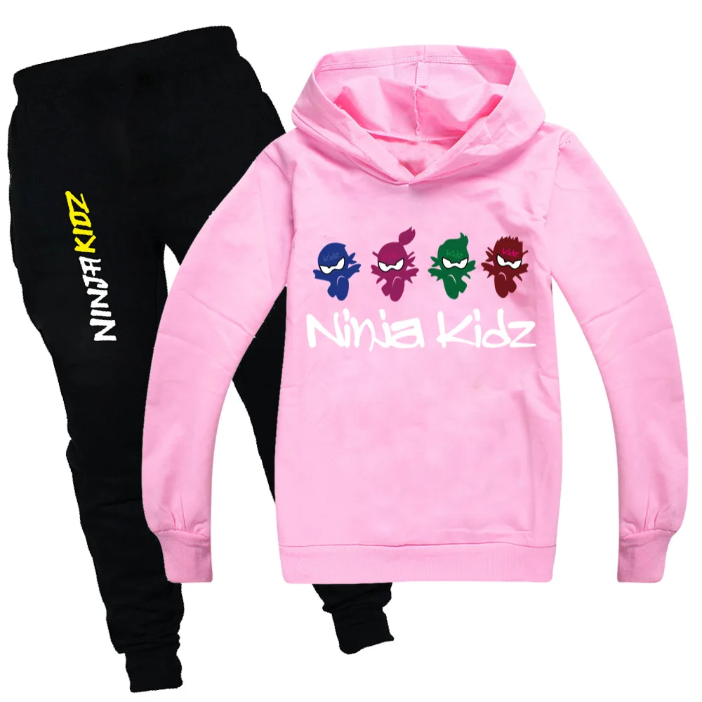 

Ninja Kidz Kids Clothes Hoodies Sweater Cotton Sweatshirt Suit Cartoon Set Teenager Boys Girls Clothing Pullover Hip Hop