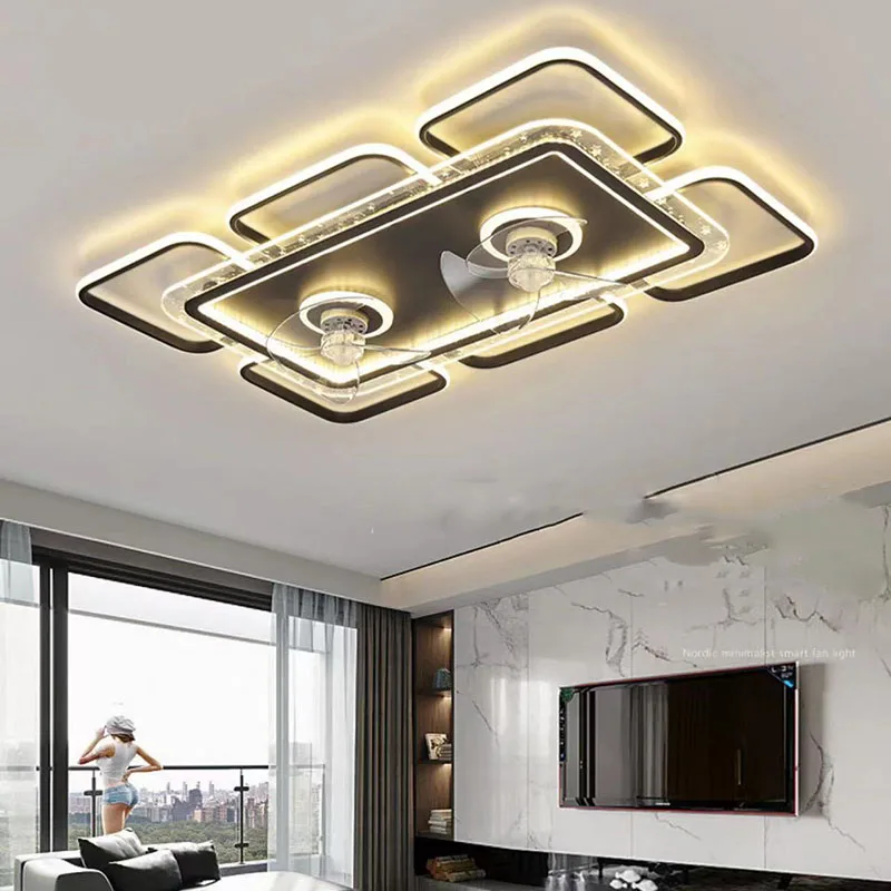 

Pendant Lamp Led Art Chandelier Ceiling Fan With Light Modern room dining remote control living ventiladores de techo