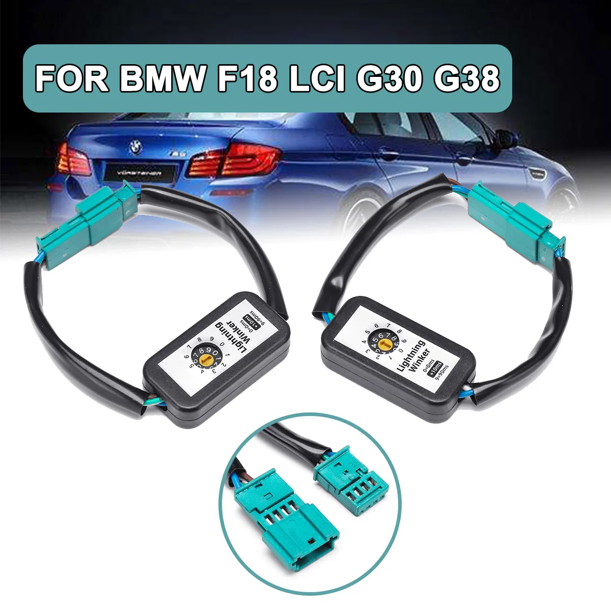 

LED Taillight 2pcs Add-on Module Cable Dynamic Left&Right Turn Signal Indicator Wire Harness Adapter For BMW F18 LCI G30 G38