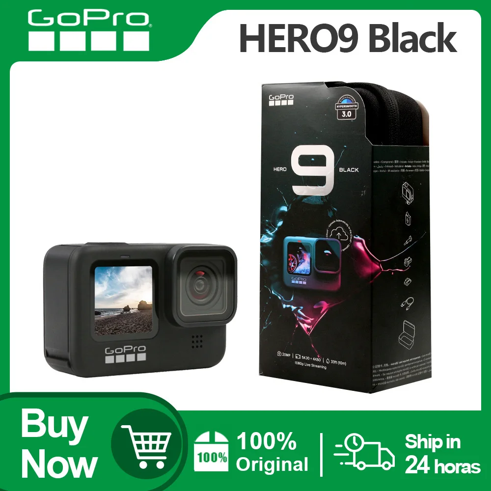 GoPro HERO 9 черная Экшн-камера с двойным экраном 5K видео 20 Мп фотографии