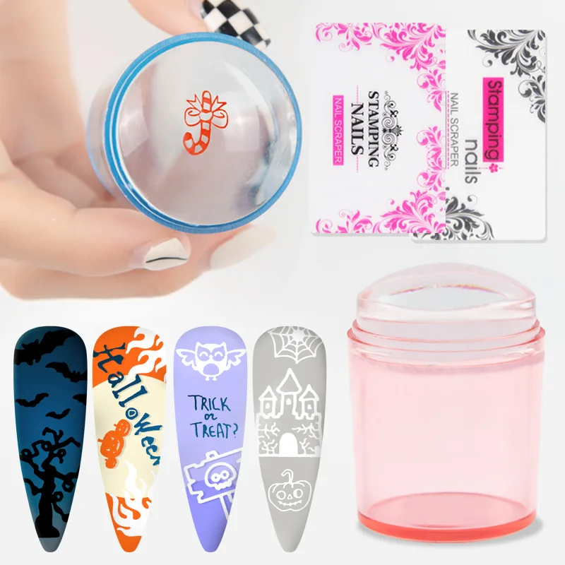 

Siliconen Stamping Nail Art Stamper Schraper Set Polish Print Transfer Voor Nagels Stempelkommen Sjablonen Manicure Kit