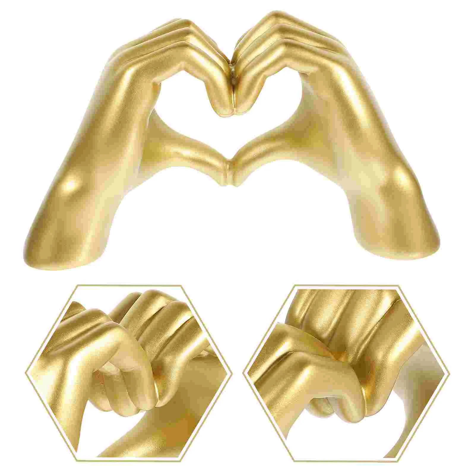 

House Decorations Home Ornaments Decorative Love Heart Finger Crafts Resin Gesture Decorate Statue Style Desktop Lovers