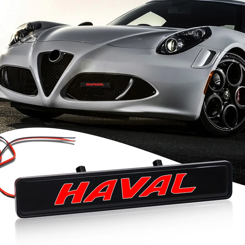 

New Car ABS Chrome Front Hood Grille Emblem LED Car Decorative Lights For Haval H6 M6 H2S H4 H7 H5 H8 H9 H1 F5 F7X F7 Car Goods