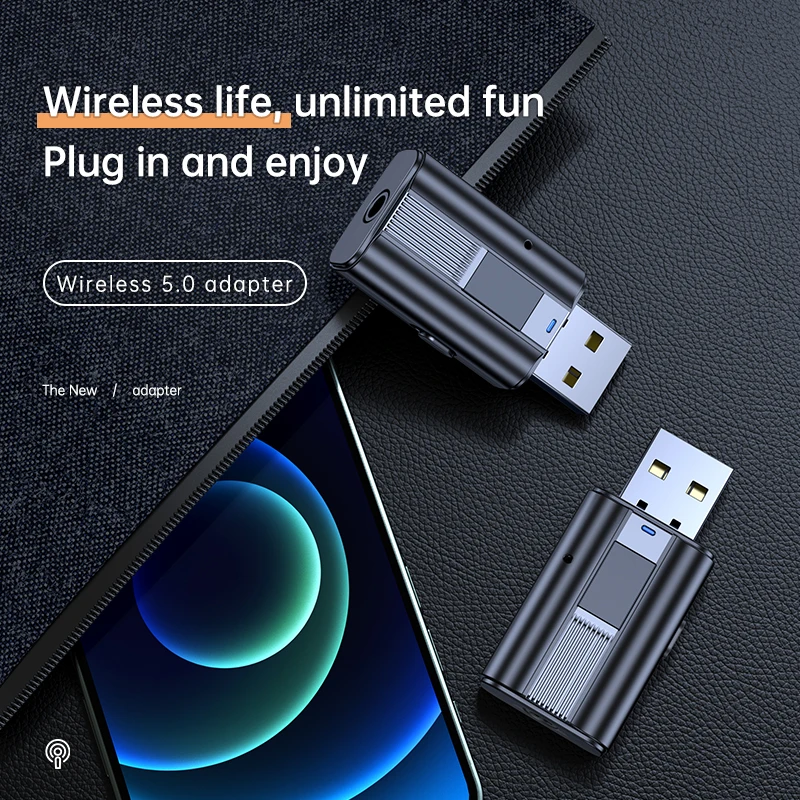 

New 2 IN 1 USB Bluetooth Adapter Receiver/Transmitter Dongle Adaptador For PC Laptop Wireless Speaker Car AUX Transmitter
