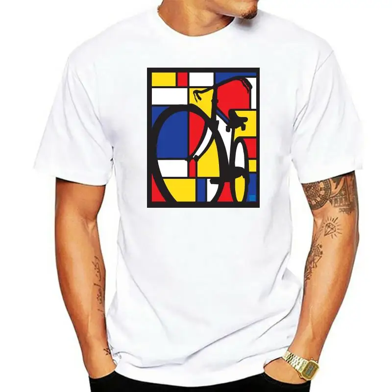 Новинка Mondrian велосипедная Футболка мужская много цветов веер подарок новинка из
