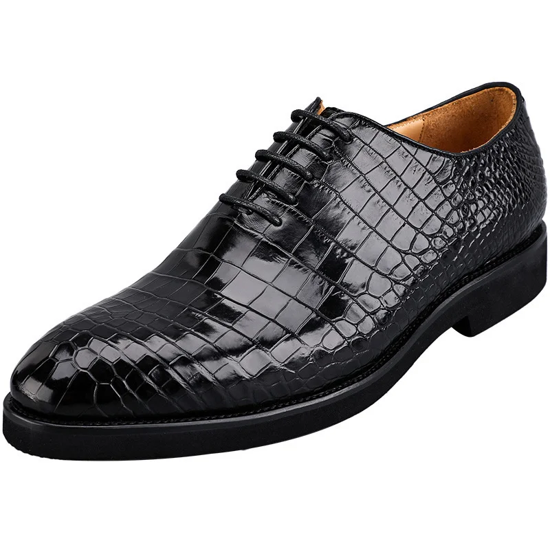 

Genuine Leather Men's Business Formal Shoes High Quality Luxury Large Soled Trend Sneakers Cozy Lace Up Trendy Wedding Shoes
