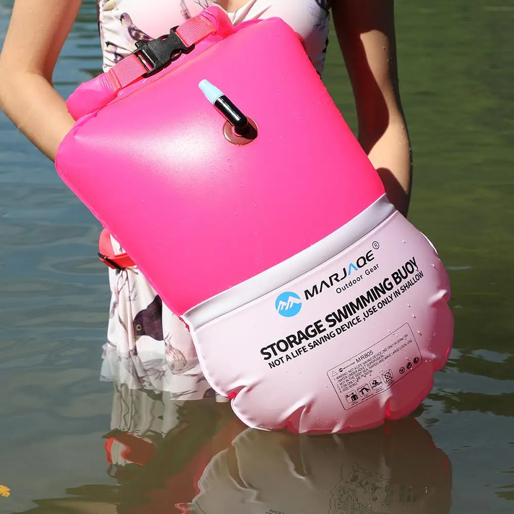 

20L Waterproof Swimming Buoy With Dry Bag Multifunctional Iatable Good Visibility Swimming Buoy For Water Sports Lovers