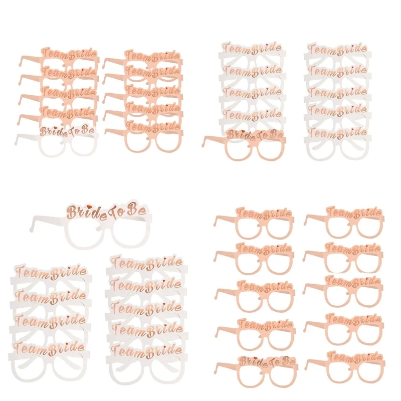 

10pcs Team Bride Paper Glasses Wedding Photobooth Props Bridesmaid Eyeglasses D0LD