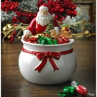 Santa Claus Gold Storage Tank Ceramic Tableware Candy Bowl European Style Home Decoration Decoration Gift