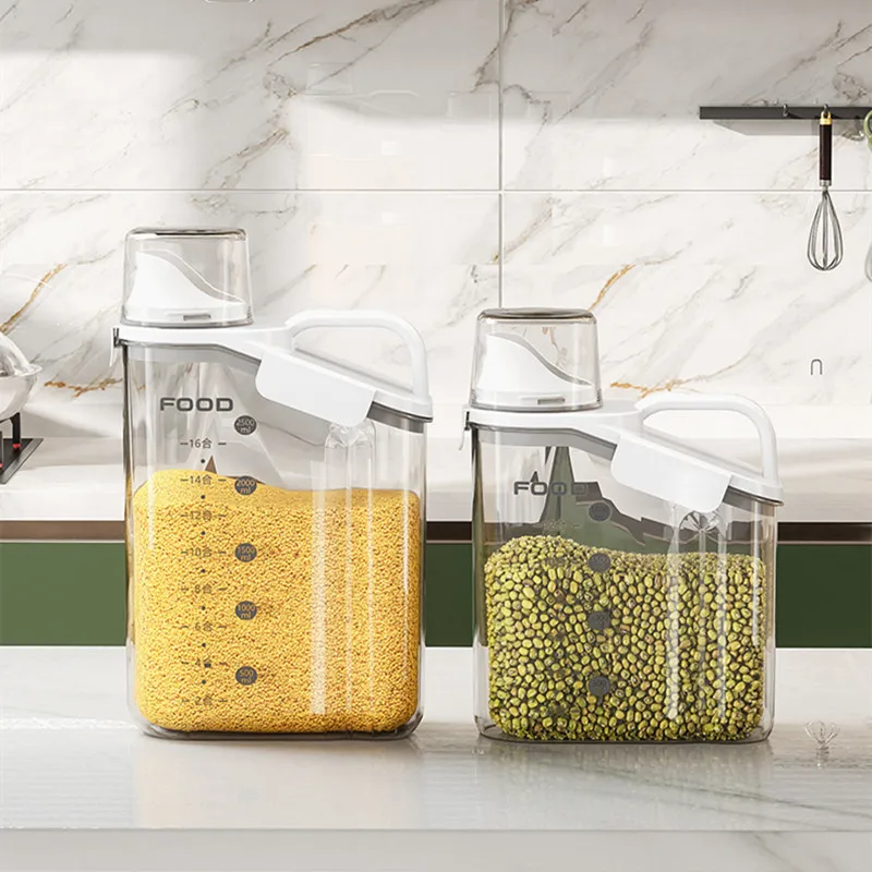 

Transparent sealed tank Food grade plastic kitchen Grains storage tank Insect proof and moisture proof storage storage tank