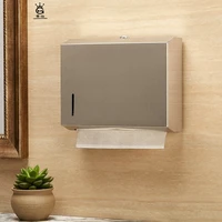 metal tissue box holder paper towel dispenser gold public toilet double wall stainless steel wall mounted without punching fh020