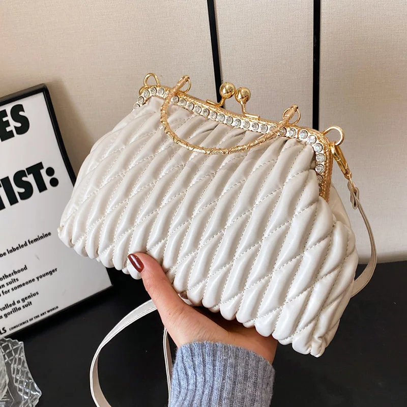 2024 Роскошные Брендовые женские дизайнерские сумки на плечо с зажимом для ракушки