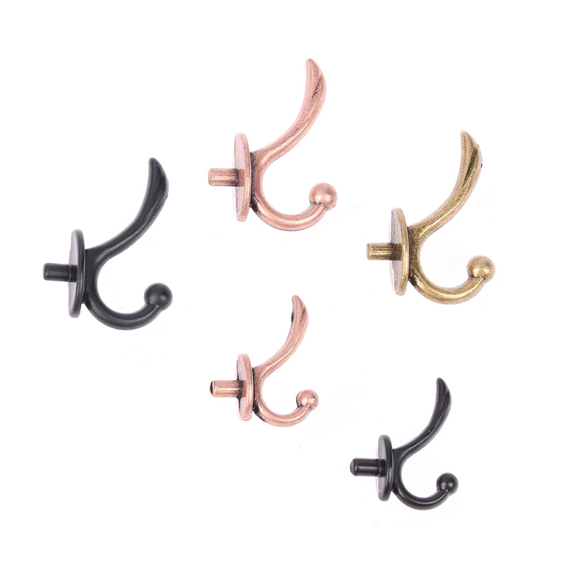 

2Pcs 1:12 Dollhouse Miniature Furniture Mini Metal Clothes Coat Hook Rack Wall Hangers Modle Toy Doll house Bathroom Accessories