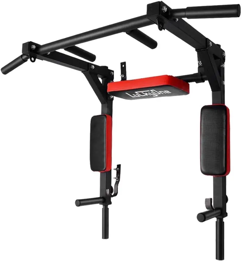 

Mounted Pull Up Bar/Chin Up bar,Dip Station for Indoor Workout Supports to 440 Lbs