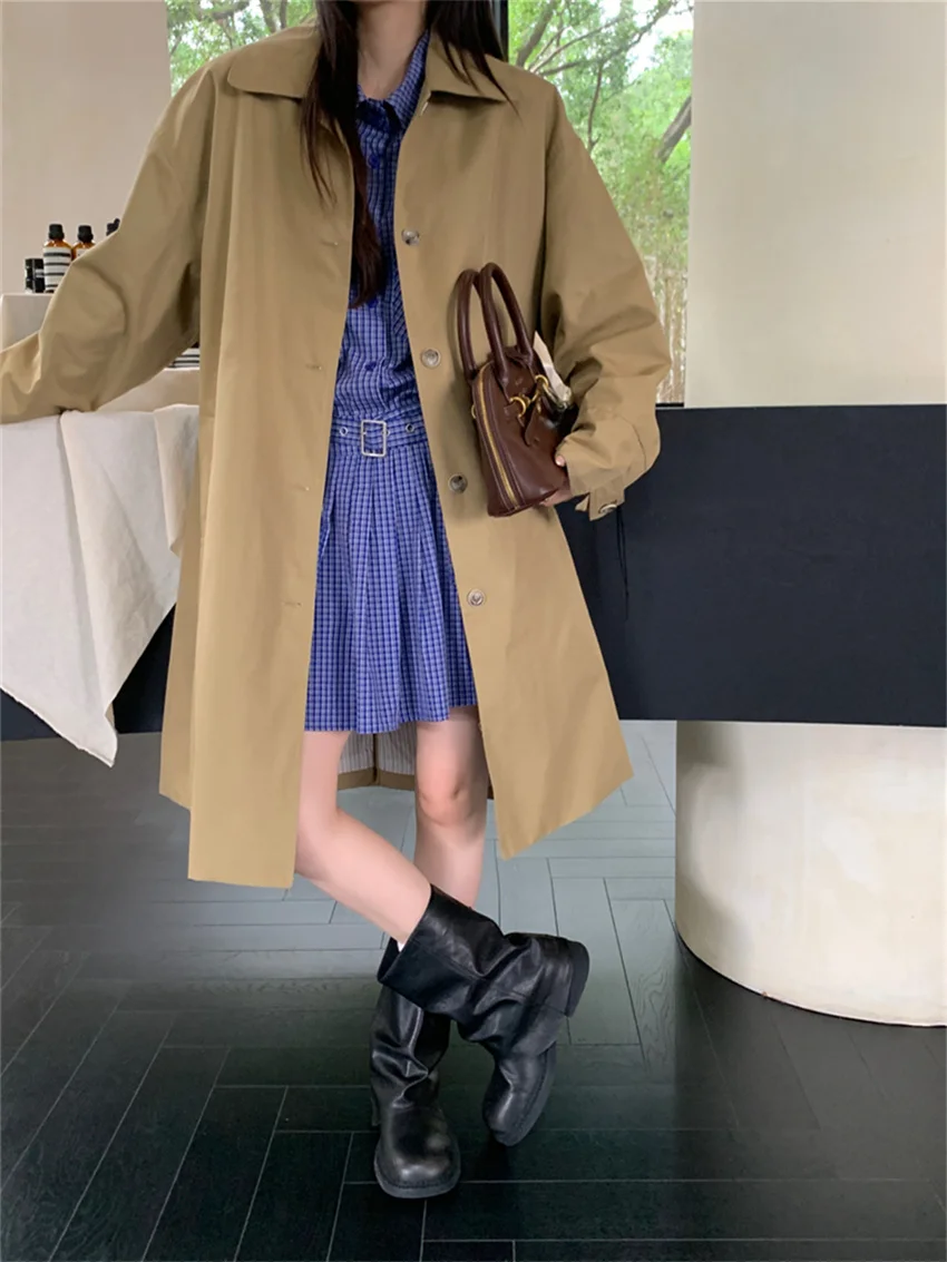 Alien Kitty минималистичные шикарные однотонные плащи женские прямые повседневные