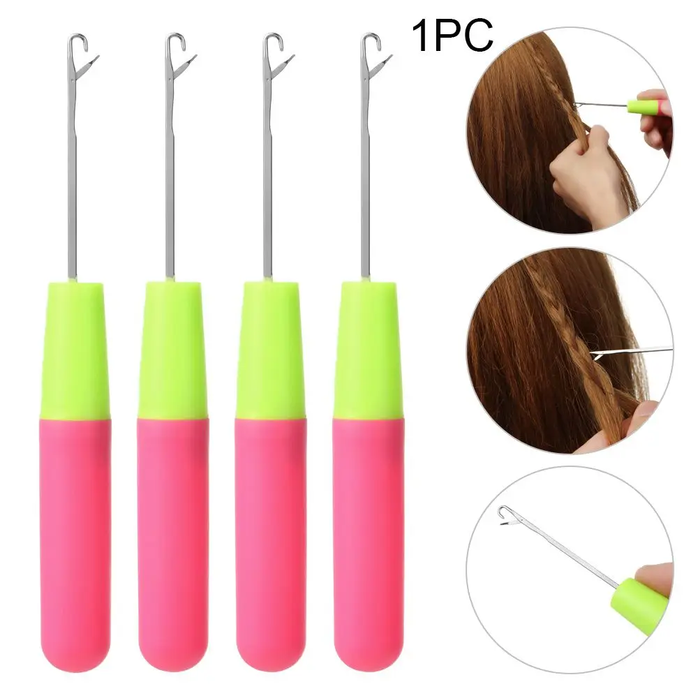 

Металлические аксессуары для вязания крючком, парик для волос, крупные косички, пластиковые розовые иглы, инструменты для красоты