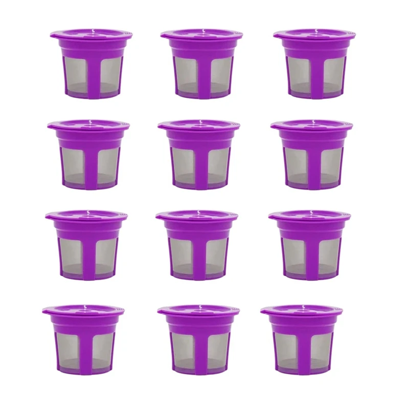 

12 Pcs Coffee Capsule Shell Reusable Cups Coffee Filters Replacement for Keurig 2.0 and 1.0 and MINI PLUS Series