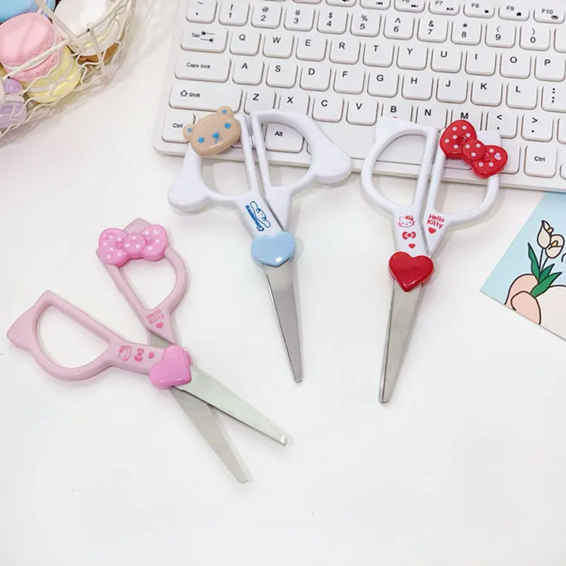 

Sanrio Hello Kitty Scissors My Melody Kuromi Paper Cutter Stainless Steel Girl Heart Delicate Cartoon Kawaii Stationery Supplies