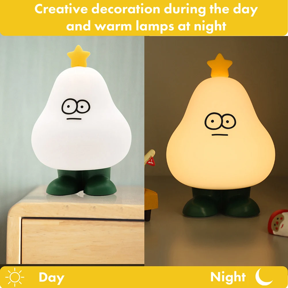 

Pear-Shaped Baby Sleeping Light Type-C Charging Stand Table Lamp 5V1A Portable Dimmable Cartoon for Home Furnishing Decoration