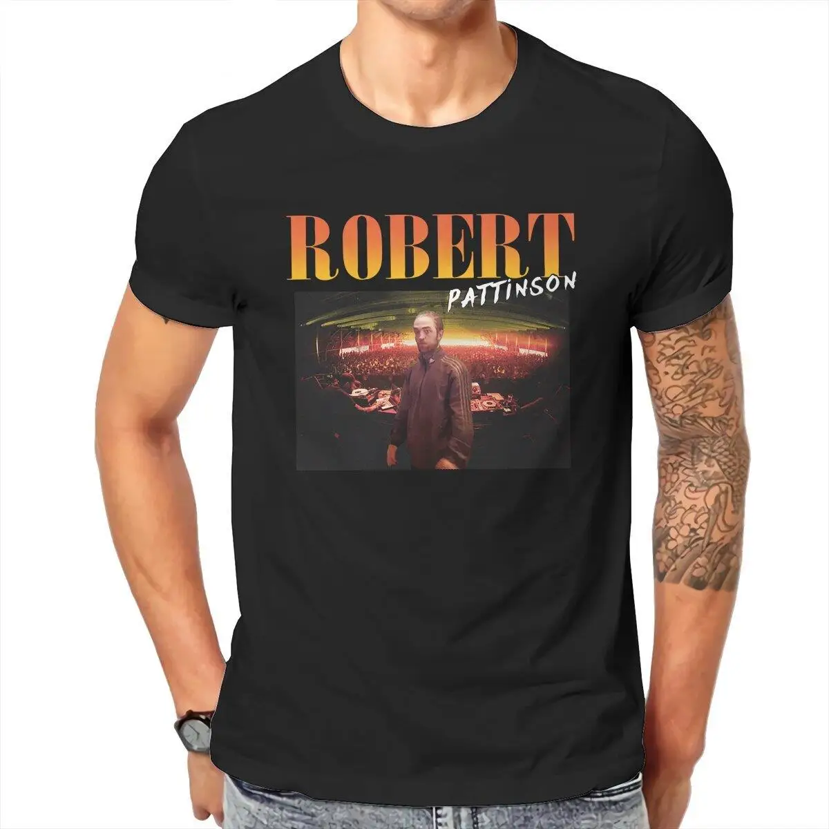 

Vintage Robert Pattinson Meme 90s Grunge T-Shirt for Men Round Collar Pure Cotton T Shirts Short Sleeve Tee Shirt Printed Tops
