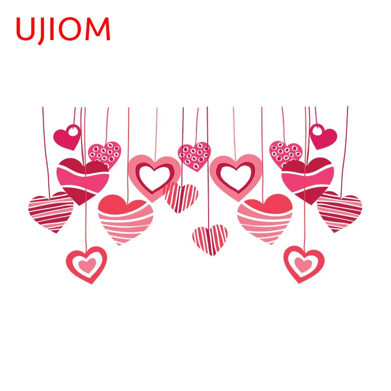 

UJIOM 13cm X 7cm Red Heart Decor Decal Vinyl Wall Sticker Waterproof Bedroom Living Room Door Dress Up Trunk Wardrobe Decorate