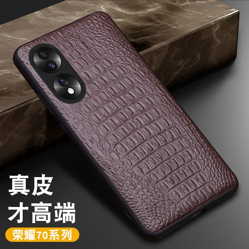 Hot Luxury Genuine Leather Wallet Business Phone Case For Honor 70 Honor70 Pro Cover Credit Card Money Slot Cover Holster