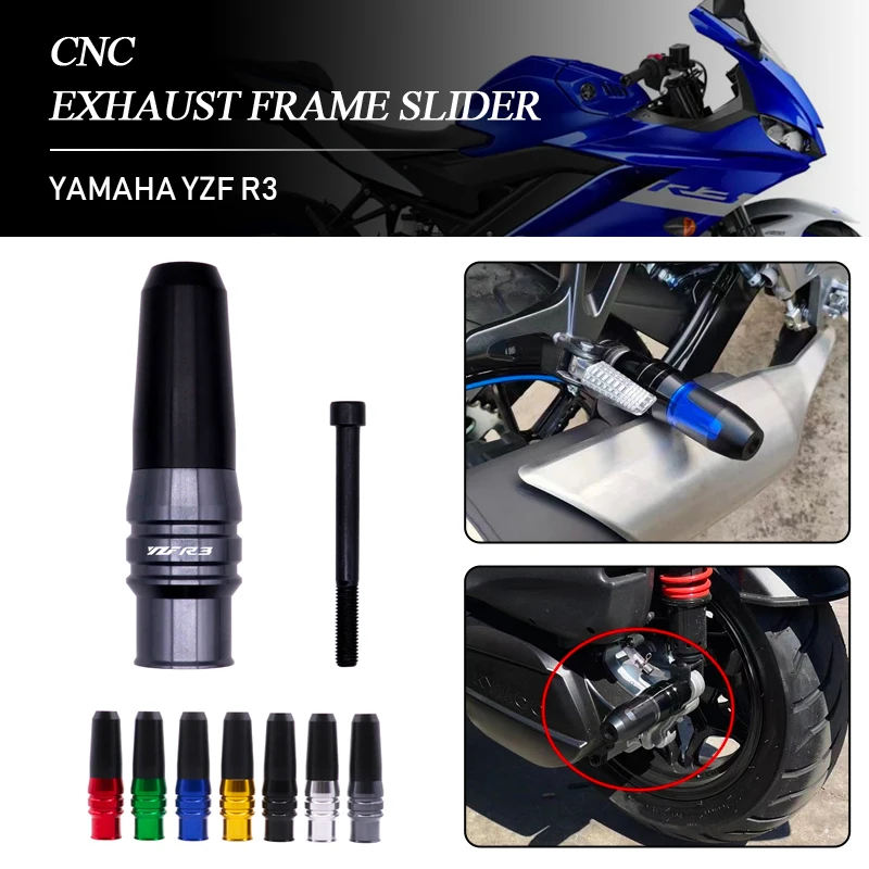 

CNC Aluminum Motorcycle Exhaust Frame Slider Crash Pads Plug Guard Protector for YAMAHA YZF R3