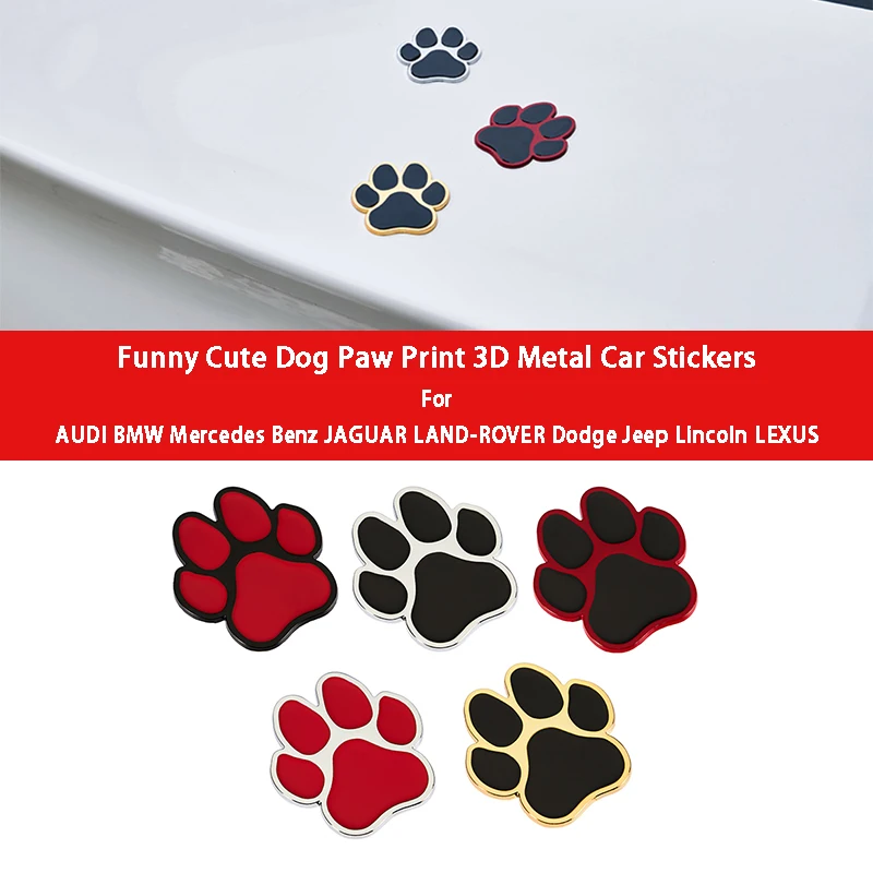

5 Color 3D Metal Bear Paws Emblem Sticker Cover Decals DIY For Bike Motorcycle Car Body Scratch Cover Stickers Auto Accessories