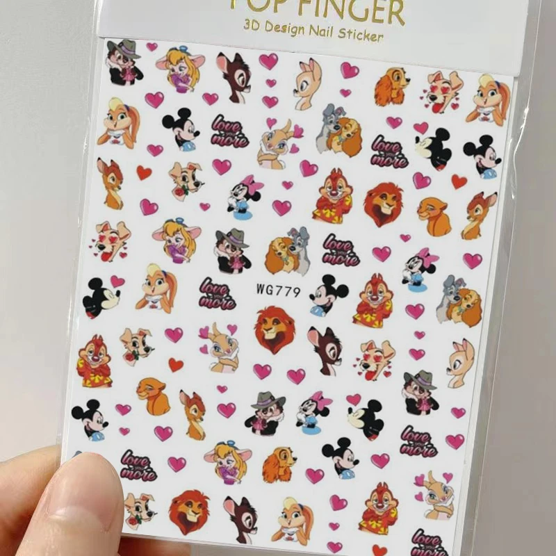 1 упаковка брендовые новые наклейки для ногтей в стиле Дисней мультфильм Король