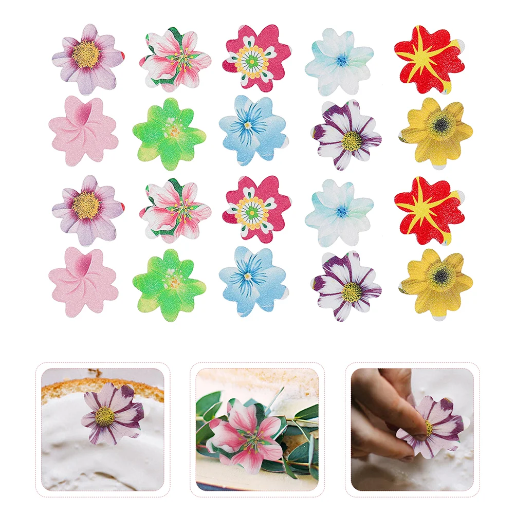 

Glutinous Rice Paper Small Flowers Wafer Party Supplies Food Decorations Cupcake Toppers Inserted Decors Edible Birthday