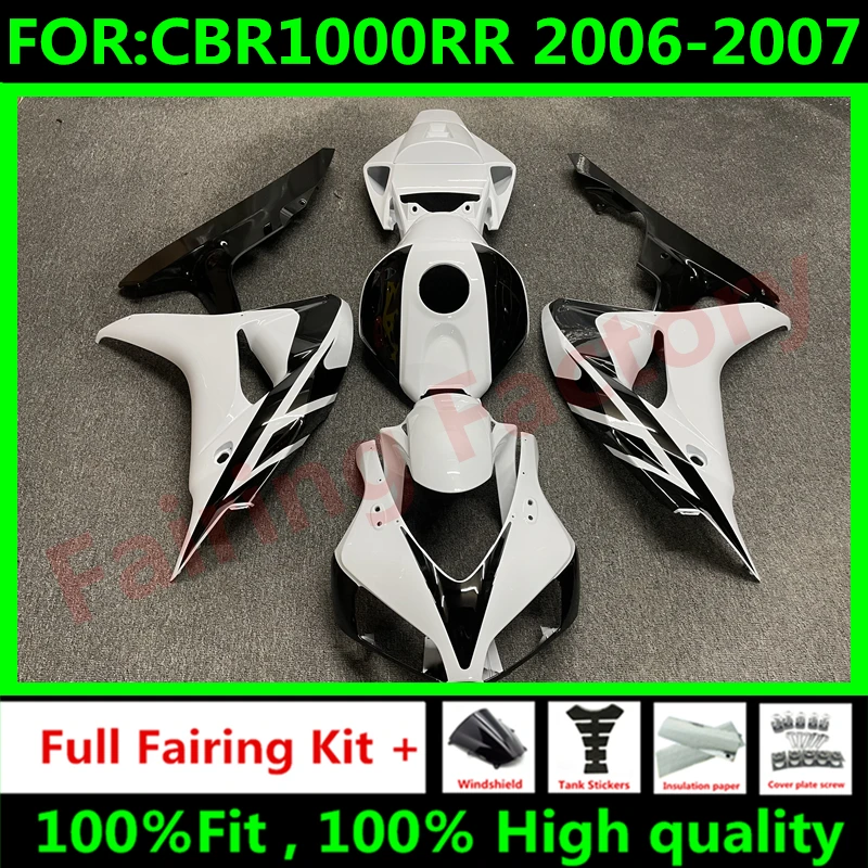 

NEW Abs Motorcycle Whole Fairings kit fit for CBR1000RR CBR1000 06 07 CBR 1000RR 2006 2007 Bodywork full Fairing black white