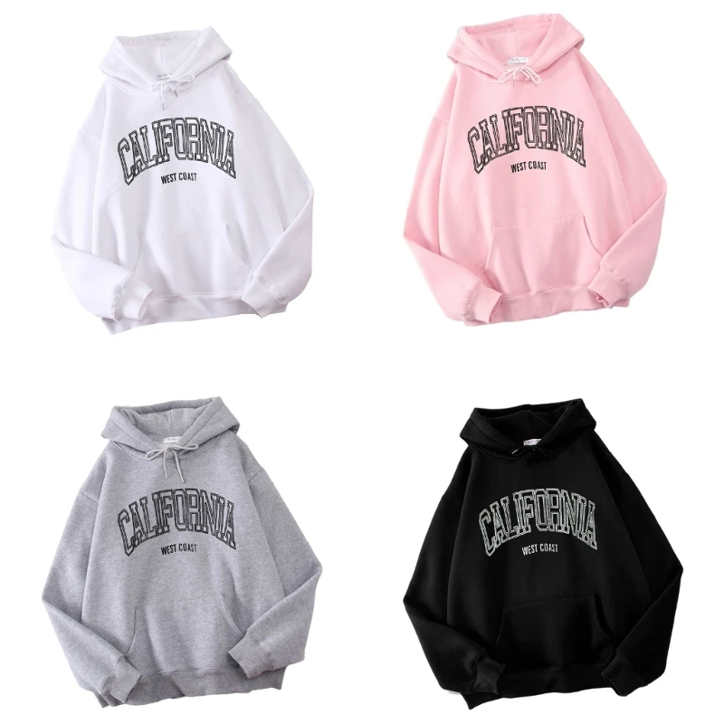 

Women Oversized Hoodie Sweatshirt Pullover Hooded Letters Print Hoodies Pullover