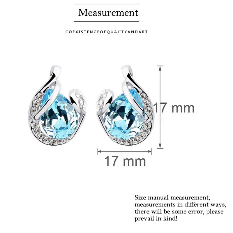 heart kryształowy wisiorek zestawy biżuterii szmaragdowo-zielony naszyjnik w kształcie kropli wody kolczyki akcesoria nowa oferta hurtownia