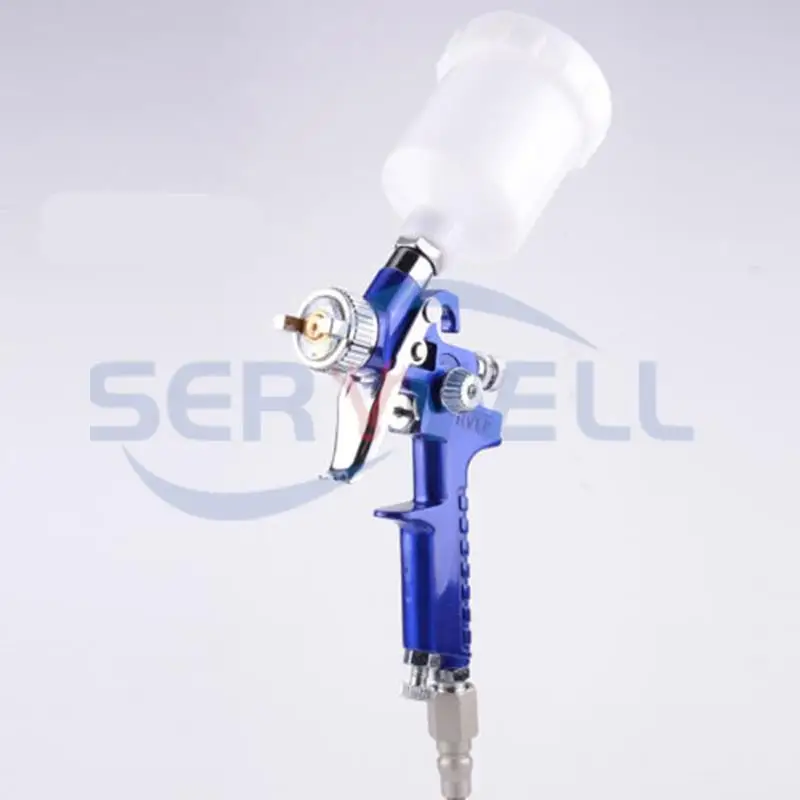

Mini HVLP H-2000 G1/4" Pneumatic Air Gravity Feed Spray Paint Gun 0.8mm 1.0mm Nozzle Car Furniture Painting