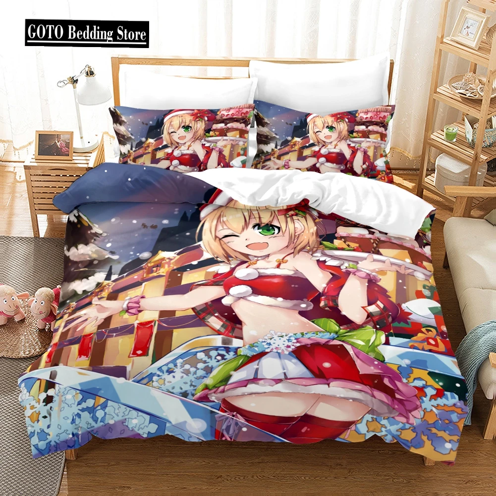 Cartoon/Ainme Christmas Duvet Cover with Pillow Bedding Set Single Double Twin Full Queen King Size for Bedroom Decor