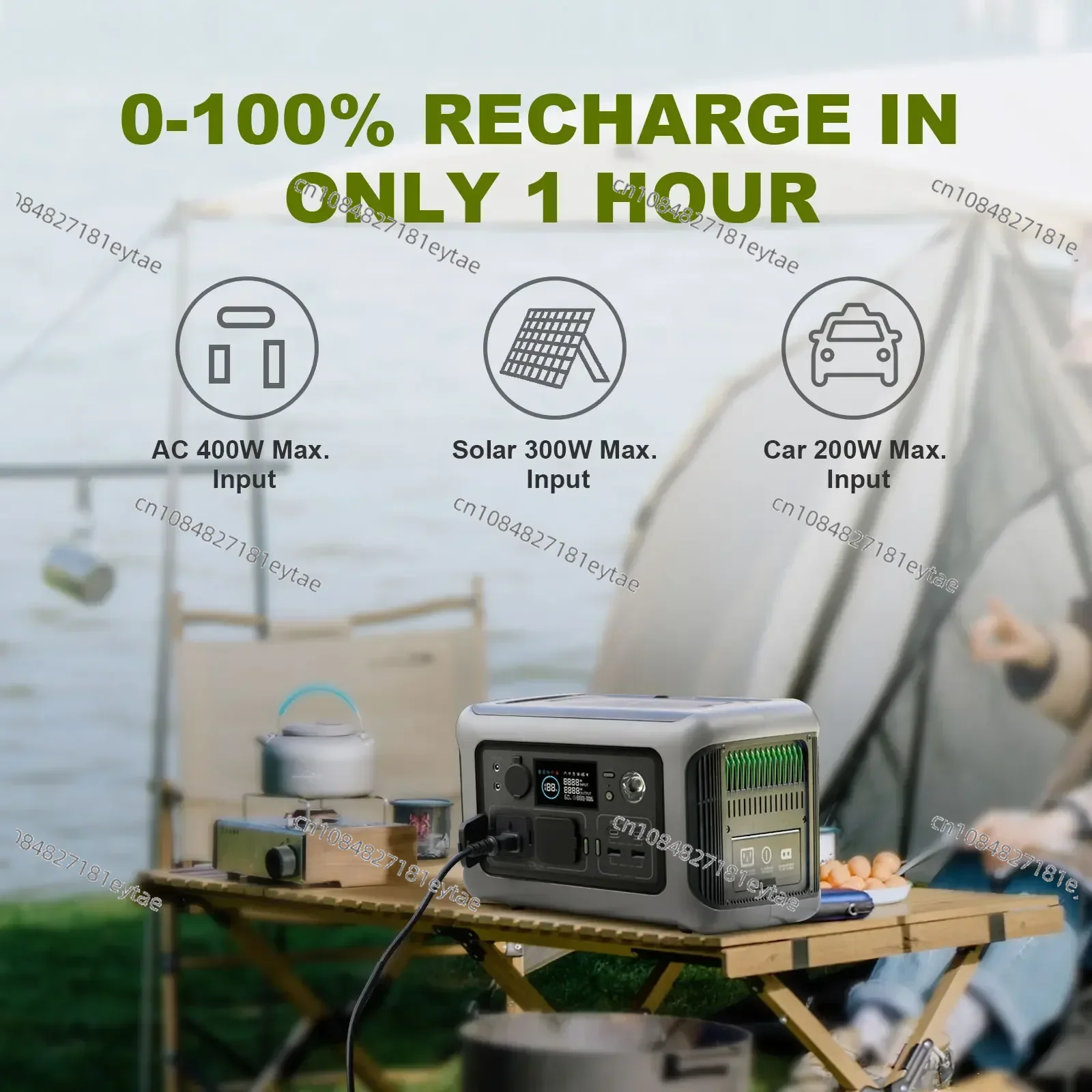 Портативная электростанция ALLPOWERS R600 аккумулятор LiFeP04 емкостью 299 Втч с 2 розетками