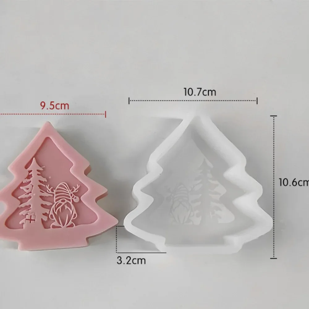 3D Christmas Tree Mold Santa Elk Aromatherapy Candle Diy Handmade Soap Ornament Silicone Molds
