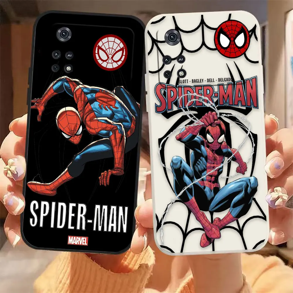 

MARVEL Hero Spider-man Case For Xiaomi PCOO F3 M3 X2 X3 M4 A2 6X 8 CC9 CC9E MIX 2 2S 3 4 Black Shark 3 4 GT Pro 4G 5G Case Funda