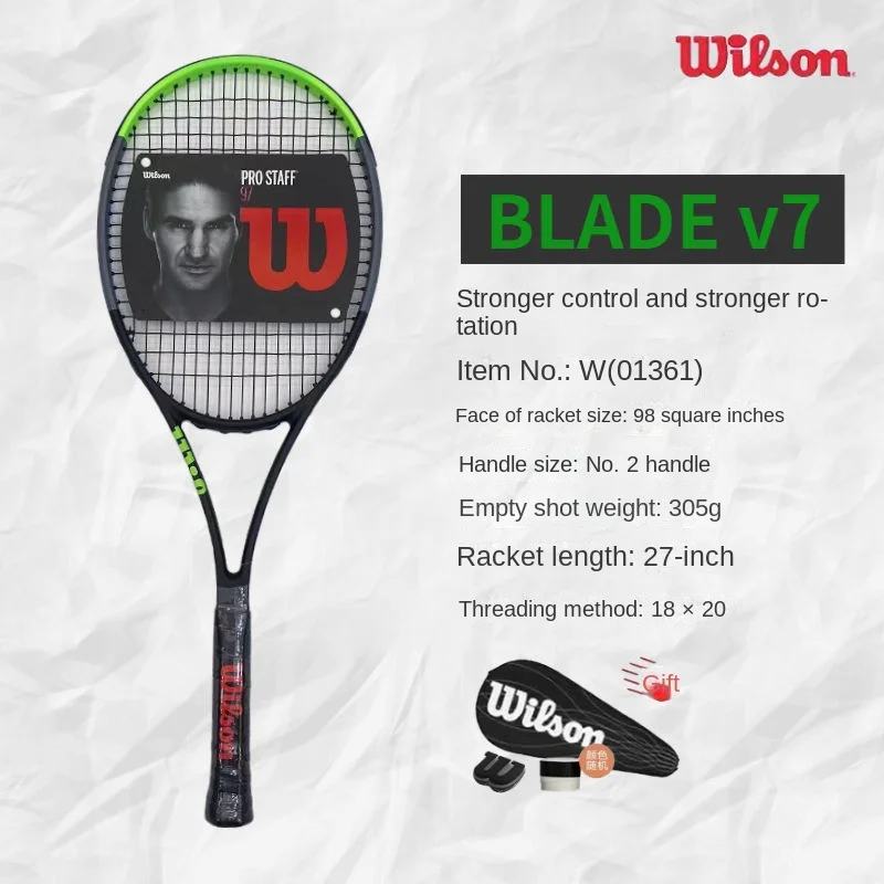 Tennis racket blade98 V7 tennis racket all-carbon beginner and male student single training suit