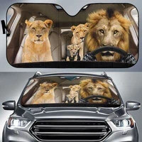 funny turquoise family left hand drive car sunshade american shorthair cats driving auto sun shade gift idea for lion lover ca