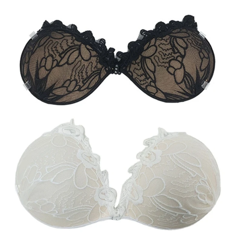

Womens Adhesive Sticky Bras Strapless Backless Push Up Lifting Silicone Lace Bra