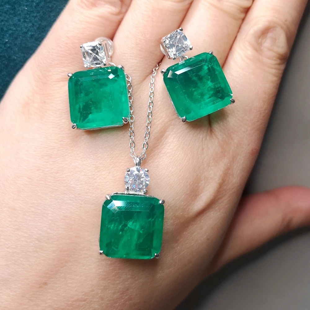 

KQDANCE настоящие 925 серебра с 15 мм лабораторные турмалиновые серьги pariba изумрудные ожерелья Свадебные фотообои 2021