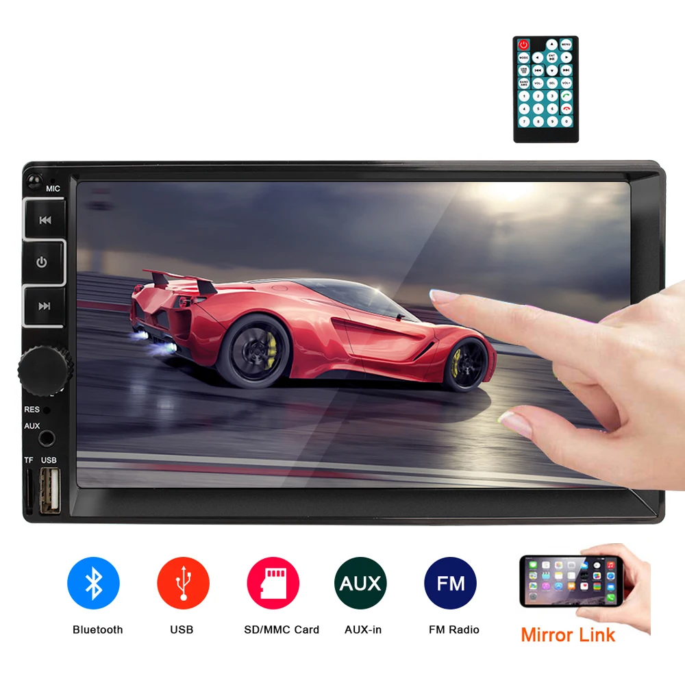

7" Car Radio MP5 Multimedia 2 DIN Touch Screen Auto Audio Car Stereo Stereo Receiver 7Car Player HD Bluetooth USB TF FM Camera