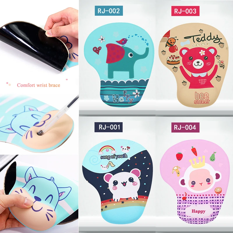 

YuBeter Thicken Anime 3D Mouse Pad With Wrist Rest Anti Slip Soft Silicone Cute Cartoon Cow Cat Mice Mat for Gaming PC Laptop