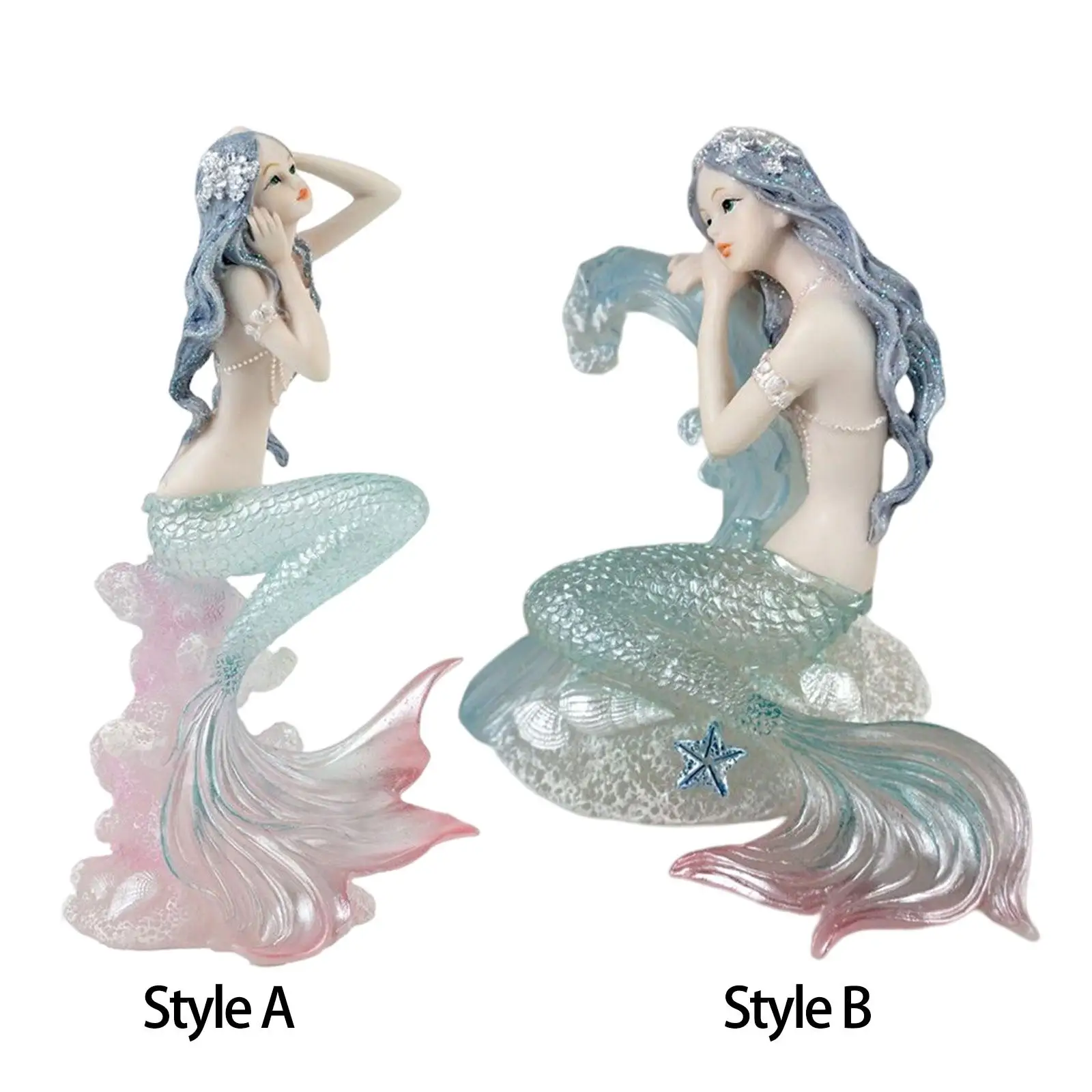 

Mermaid Figurine Maiden Statue Collectible Resin Craft for Home Decoration